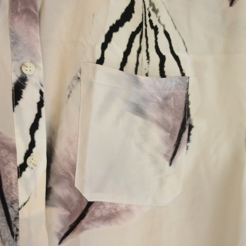 All Saints Astra Piuma Asymmetrical Dress - Cream and Black - Picture 3 of 14